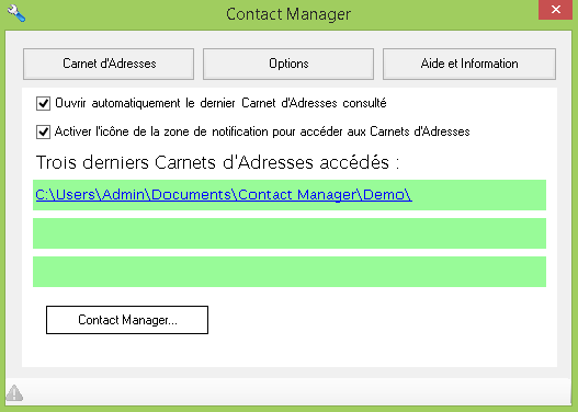 Contact Manager Options