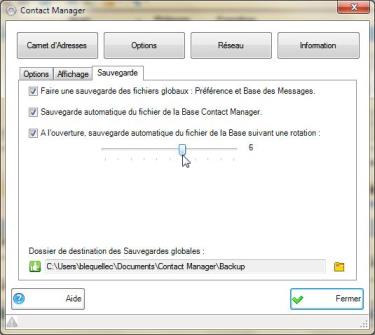 Backup Option Dialog