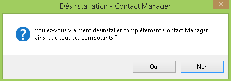 Confirmation désintallation de Contact Manager