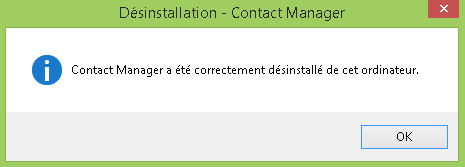 Validation de la suppression de Contact Manager